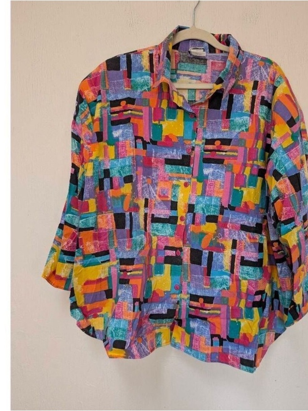 Women’s Multicolor Abstract Button-Front Jacket